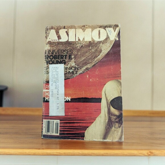 Isaac Asimov August 1982 Science Fiction Magazine Robert F Young Harry Harrison - Picture 1 of 4